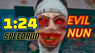 Evil Nun SPEEDRUN - 1:24 Minutes Escape (Main Door Gate, Sneakers Of Haste, No Trampoline Use)