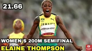 Women's semifinal 2 Tokyo Olympic's 2020 Elaine Thompson 21.66