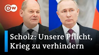 Scholz bei Putin in Moskau: Truppenrückzug ein "gutes Zeichen" | DW Nachrichten