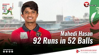 Mahedi Hasan's 92 Runs in 52 Balls | Mohammedan SC Vs Gazi Group Cricketers | DPL | 2021