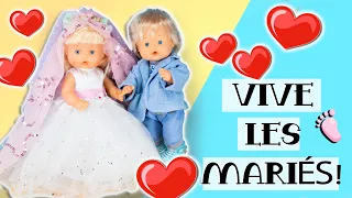 Noa et Noé jouent aux mariages! Noa porte une BELLE ROBE de mariée et son ami est le marié