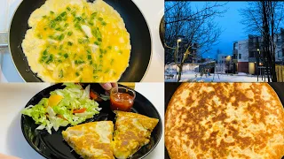 aesthetic vlog| Healthy omelette |chicken bread in pan| daily life in Finland