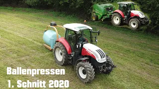 1. Schnitt 2020 Ballenpressen | Steyr | John Deere | Tanco