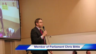 MP Chris Bittle speaks at The Ukrainian Canadian Congress Niagara Open House 2017 .