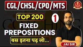 Fixed Prepositions | For SSC CGL , CPO, CHSL ,MTS, SELECTION POST | by Jai Sir #ssccgl2024
