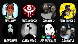 Evil Nun, Eyes The Horror Game, Granny Chapter Two, Troll Quest Horror 2,s Slendrina The Cellar...