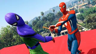 GTA 5 - Rainbow Spiderman Vs Spiderman - Epic Fails And Epic Ragdolls #18