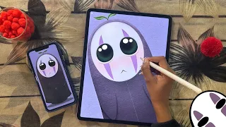 Spirited Away no-face Kaonashi Digital Drawing / iPad Procreate Art