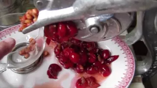 How to Pit Sour Cherries Using a Vintage 16 Cherry Stoner