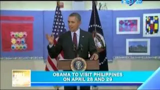 Obama to visit Philippines on April 28 and 29