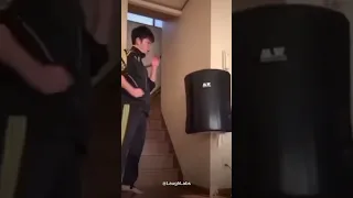 Guy Kicks The Wall!