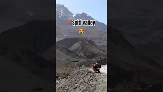 Spiti valley😍| Solo bike trip ❤️ | #spiti #travel #kesariya #trending #shorts