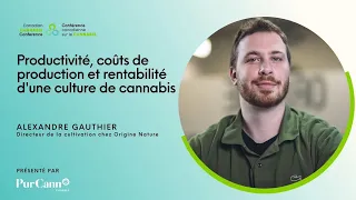 Alexandre Gauthier (Origine Nature): Productivité, coûts et rentabilité d'une culture de cannabis