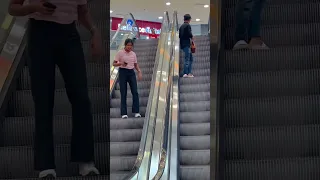 Bag snatching prank 😂 in Escalator  #shorts #shortsfeed #funnyprank #reactionvideo #funny #prank