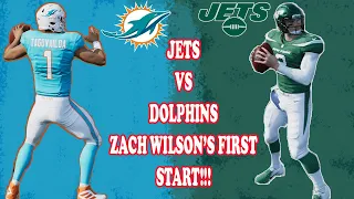 Zach Wilson Makes First Start! Jets Vs. Dolphins - Madden NFL 22 Online Ranked Gameplay!