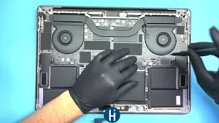 Замена аккумулятора, чистка от пыли и замена термопасты MacBook Pro 15 A1990