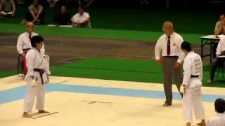 JKA female kumite final 2　Okuie vs Takahashi 協会全国　女子組手決勝　奥家対高橋