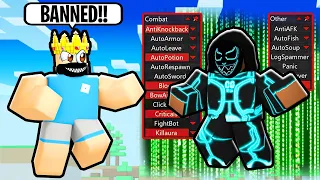 I SECRETLY Downloaded HACKS And Got BANNED.. (Roblox Bedwars)