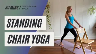 Chair Yoga | 30 min | Standing Flow using Chair | Cara Kircher