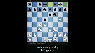 capablanca vs lasker 1921 world championship match game 5