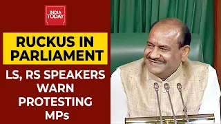 Storm In Parliament: Lok Sabha Speaker, Rajya Sabha Chairman Warn Protesting MPs | Breaking News