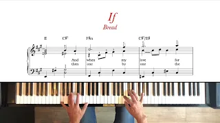 If - Bread. Piano tutorial + sheet music. Intermediate.