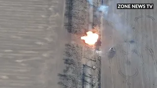 Ukrainian Javelin Missile destroys Russian Tank - War in Ukraine