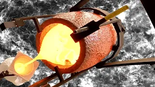 How I pour molten metal into ceramic shell