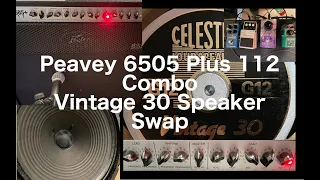 Peavey 6505 Plus 112 Combo Speaker Swap: Celestion Vintage 30 with audio: metal, classic, clean