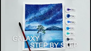 How To Paint A Watercolour Galaxy | STEP BY STEP
