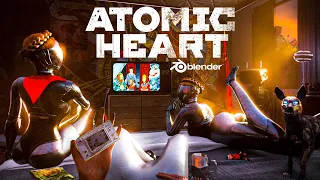НОЧЬ С БЛИЗНЯШКАМИ ИЗ ATOMIC HEART - Создаем 3D Арт в Blender в стиле игры Атомное Сердце