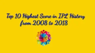 Top 10 Highest score in IPL from 2008 to 2018