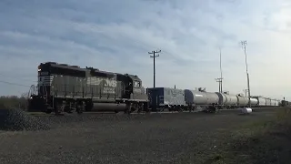 K5LLA Horn - NS GP40-2 #3025 Long Hood Forward - Local Freight Train C64 - Unionville OH April 2022