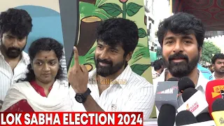 மனைவியுடன் வந்து வாக்களித்த SK  Sivakarthikeyan Casted His Vote Lok Sabha Election 2024 | SK Latest