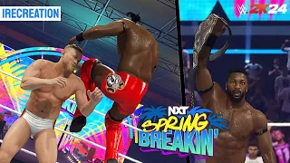 WWE 2K24 SIMULATION: Trick Williams vs Ilja Dragunov NXT Spring Breakin' 2024 Highlights