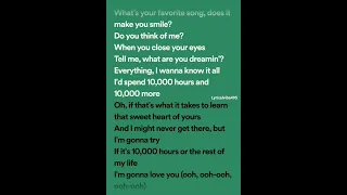 Dan + Shay & Justin Bieber - 10,000 Hours #10000hours #lyrics #spotifylyrics #trending #shorts