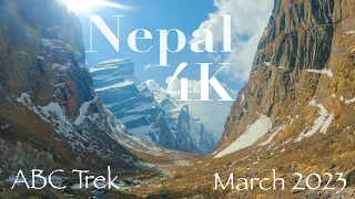 The Annapurna Base Camp Trek | Helicopter to Pokhara | March 2023 | Nepal 4K