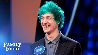 GAME ON! It's Fortnite superstar NINJA vs. JUJU! | Celebrity Family Feud