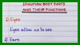 Human body parts and their functions | Functions of human body parts | in English