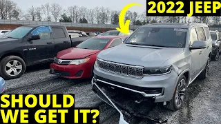 WE CHECK OUT A 2022 JEEP GRAND WAGONEER Copart Yard Scouting Part 7