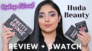 Huda Beauty PRETTY GRUNGE Makeup Tutorial | Eyeshadow Palette, Blush Gloss, Lip Quad Review + Swatch