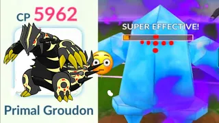 ✨Shiny Primal Groudon Destroy Giovanni Badly in #pokemongo