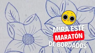 MARATÓN DE PUNTADAS  FACILES PARA BORDAR flores A MANO PASO A PASO