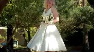 1950s Style Ivory Sateen Full Skirt Wedding Dress