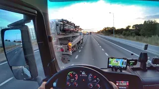 POV driving MAN TGX in Belgium