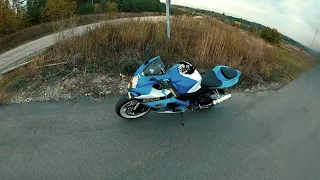 Быстрая езда за городом на спортбайкe || Suzuki GSXR-1000 || Fast ride out of town on a sport bike