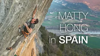 Matty Hong climbing in Spain