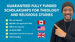 GUARANTEED FULLY FUNDED SCHOLARSHIPS FOR THEOLOGY AND RELIGIOUS STUDIES