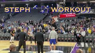 📺 Stephen Curry 5-for-11 from the logo then dunk + soccer with Leandro Barbosa pregame Warriors