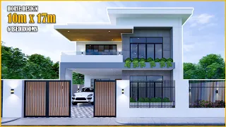 House Design | Modern House 2Storey  | 10m x 17m with 6 Bedrooms